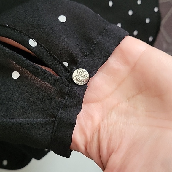 CeCe Long-Sleeved Peter Pan Collared Polka-dot Blouse - Picture 4 of 6